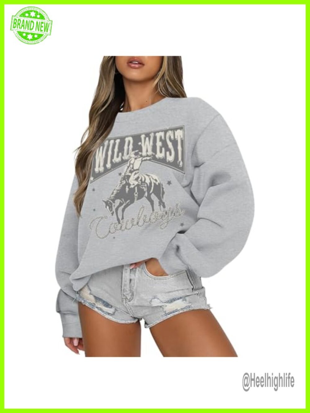 Women's Western Graphic Sweatshirt Oversized Cowgirl Pullover